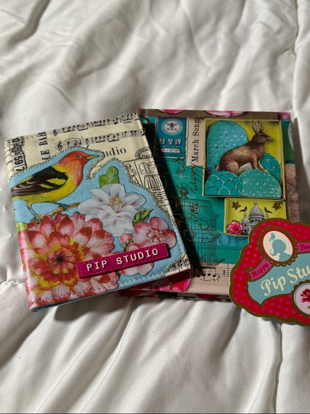 New Pip Studio Floral & Bird Passport Wallet And  music themed Address Book